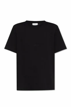 Saint Laurent CZARNY T-shirt z logo