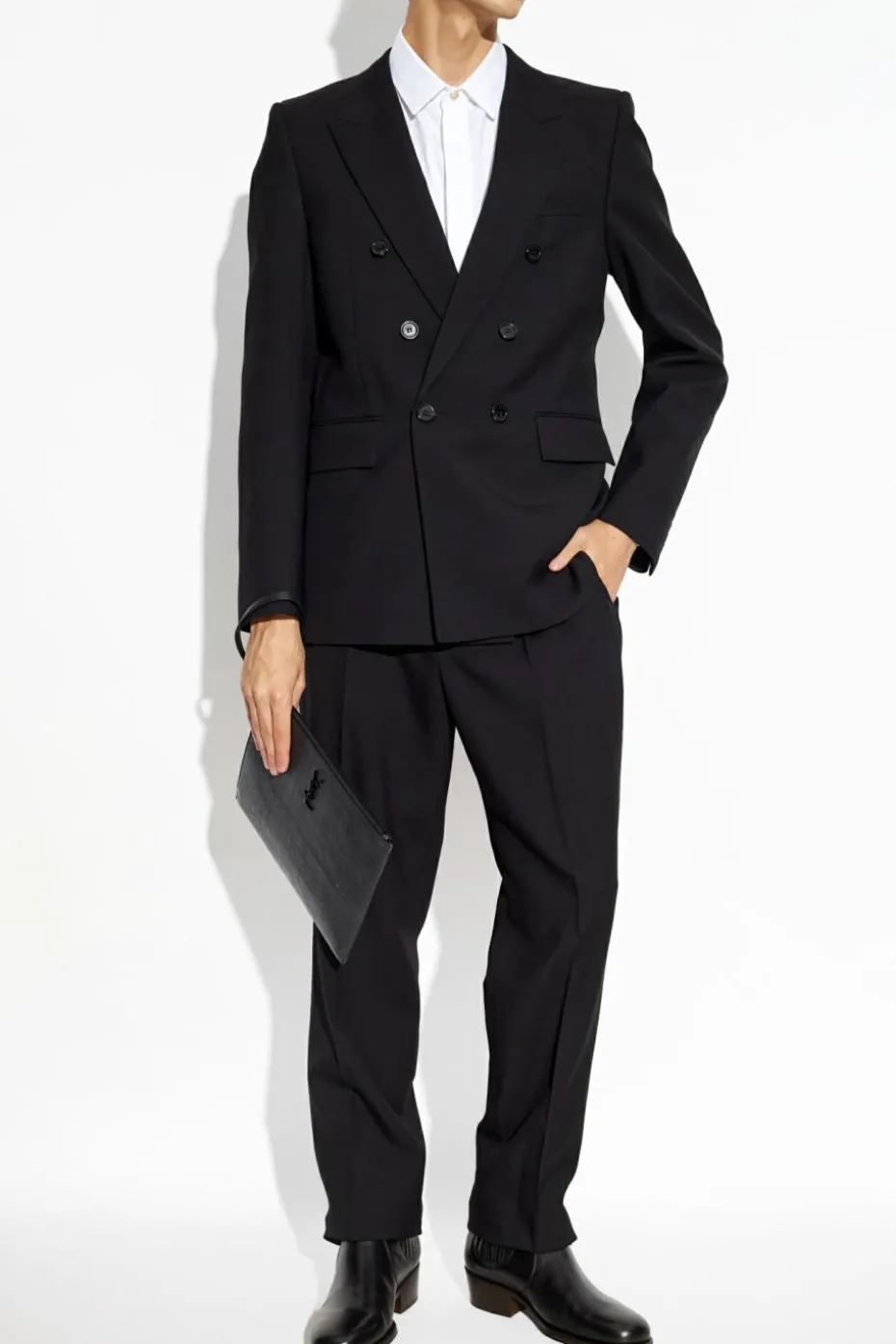 Saint Laurent CZARNY Wełniana marynarka