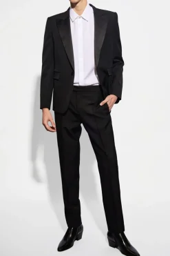 Saint Laurent CZARNY Wełniana marynarka