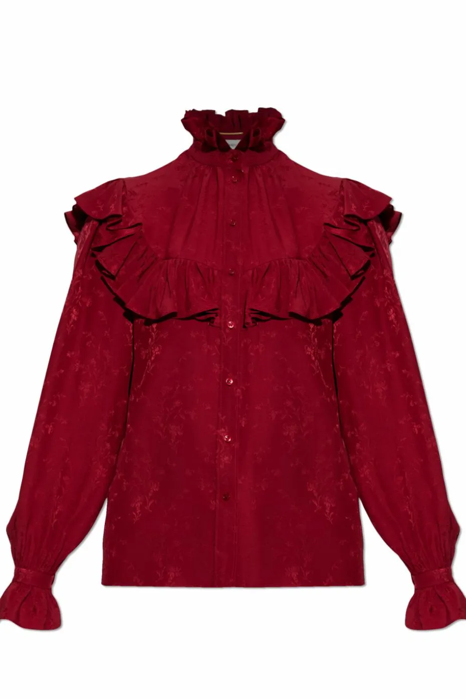 Saint Laurent CZERWONY Koszula z motywem kwiatowym