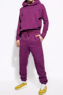 Saint Laurent FIOLETOWY Spodnie dresowe z logo