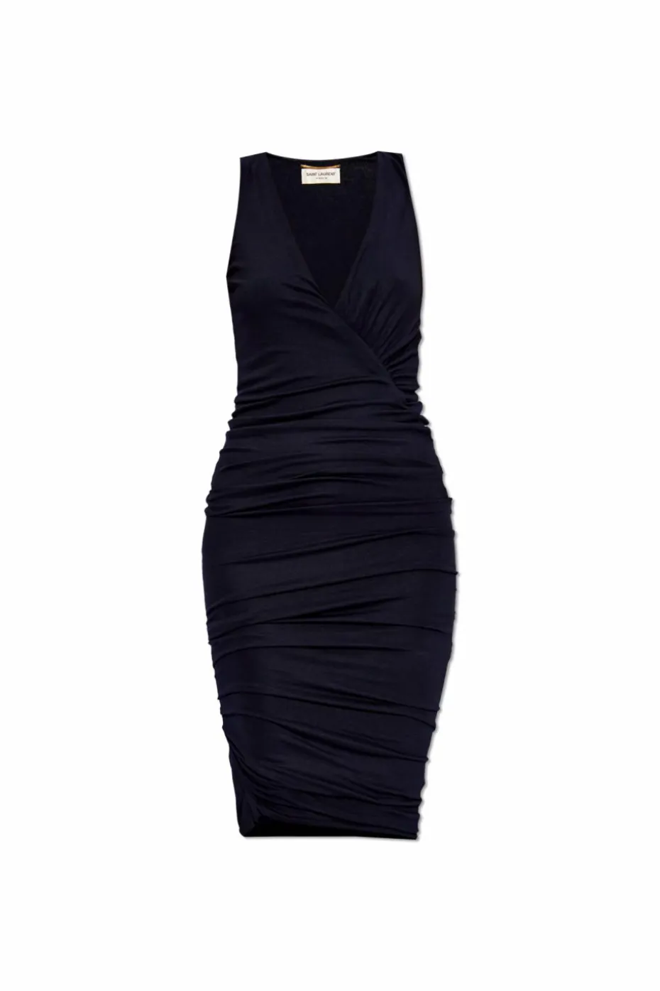 Saint Laurent GRANATOWY Drapowana sukienka