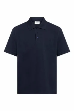 Saint Laurent GRANATOWY Polo z wyszytym logo