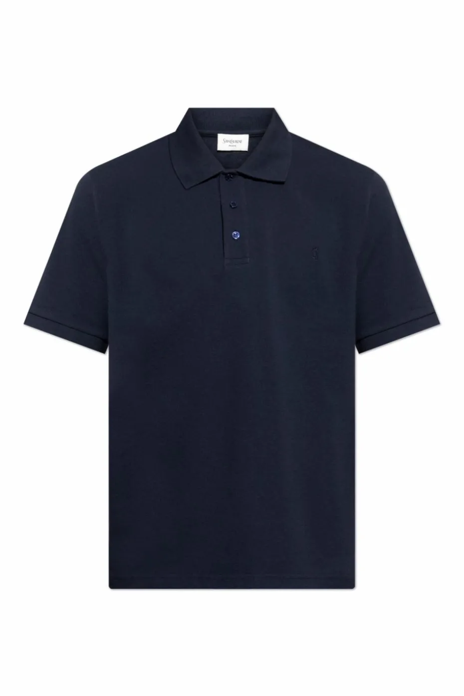 Saint Laurent GRANATOWY Polo z wyszytym logo