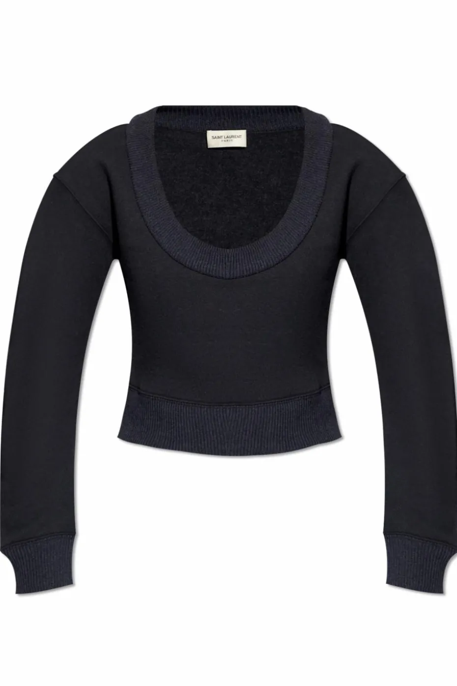 Saint Laurent GRANATOWY Sweter z okrągłym dekoltem