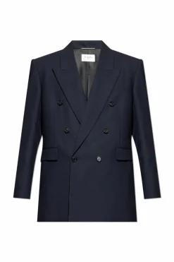 Saint Laurent GRANATOWY Wełniana marynarka