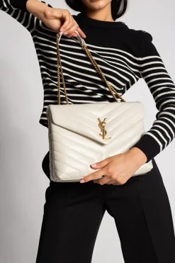 Saint Laurent kremowy Torba na ramię ‘LouLou Medium’
