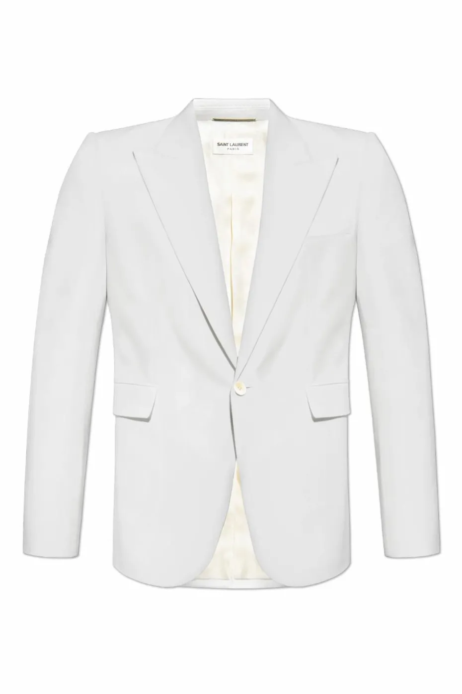 Saint Laurent kremowy Wełniana marynarka