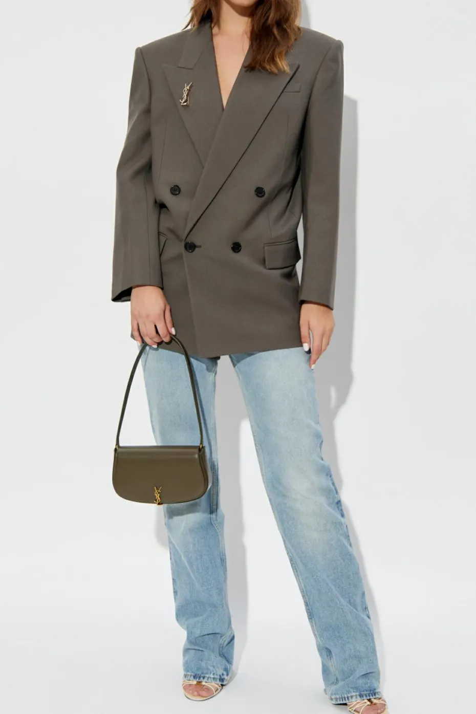 Saint Laurent NIEBIESKI Jeansy z efektem `vintage`
