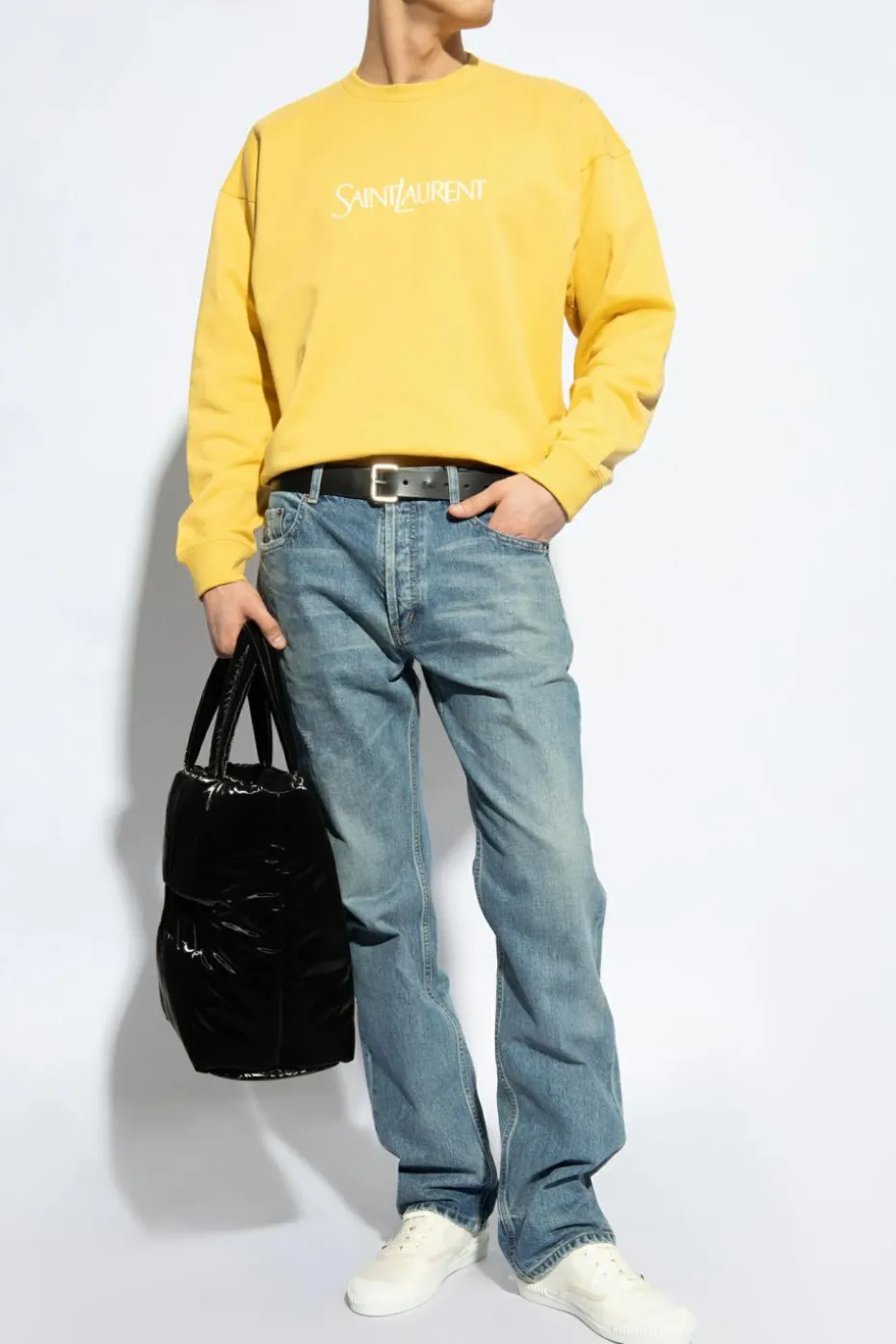 Saint Laurent NIEBIESKI Jeansy z przetarciami