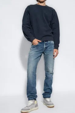 Saint Laurent NIEBIESKI Jeansy ze zwężanymi nogawkami