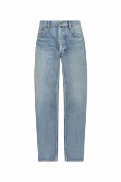 Saint Laurent NIEBIESKI Jeansy z efektem `vintage`