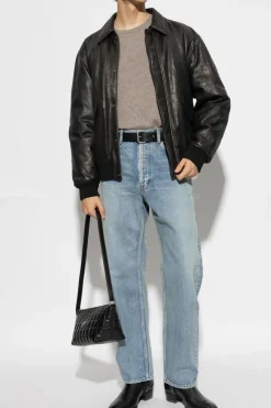 Saint Laurent NIEBIESKI Jeansy z efektem `vintage`