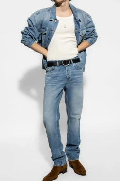 Saint Laurent NIEBIESKI Jeansowa kurtka typu ‘oversize’