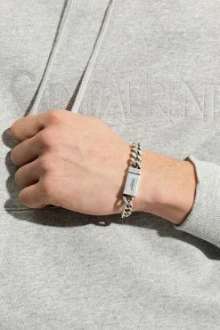 Saint Laurent SREBRNY Mosiężna bransoleta
