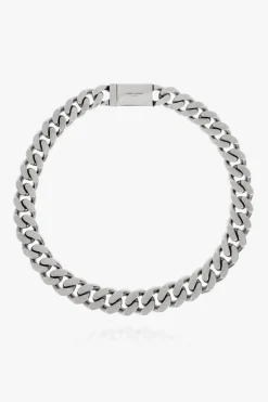 Saint Laurent SREBRNY Naszyjnik z logo