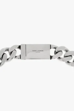 Saint Laurent SREBRNY Naszyjnik z logo