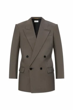 Saint Laurent SZARY Dwurzędowa marynarka