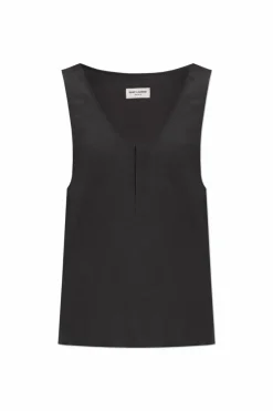 Saint Laurent SZARY Jedwabny top