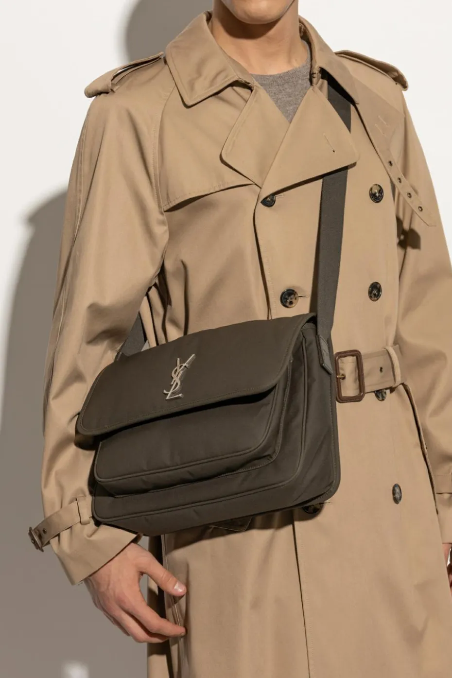 Saint Laurent SZARY Torba na ramię `Niki`