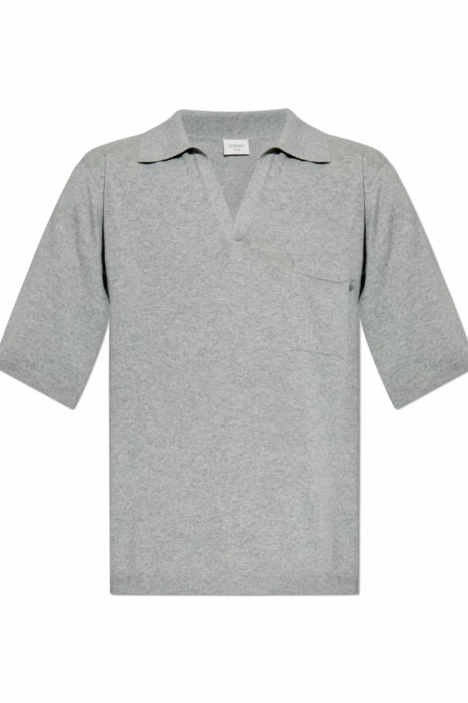 Saint Laurent SZARY Wełniane polo z kieszenią