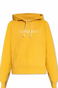 Saint Laurent ŻÓŁTY Bluza z kapturem