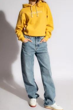 Saint Laurent ŻÓŁTY Bluza z kapturem