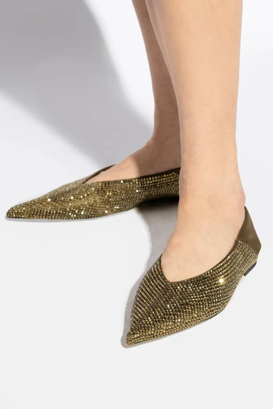 Saint Laurent ZIELONY Baleriny `Nour`