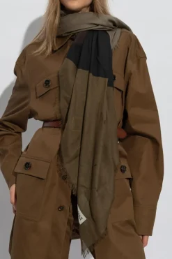 Saint Laurent ZIELONY Chusta z logo