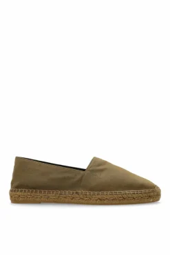 Saint Laurent ZIELONY Espadryle `Gabardine`