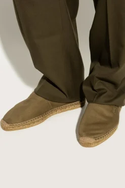 Saint Laurent ZIELONY Espadryle `Gabardine`