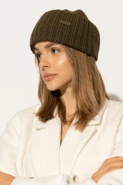 Saint Laurent ZIELONY Kaszmirowa czapka