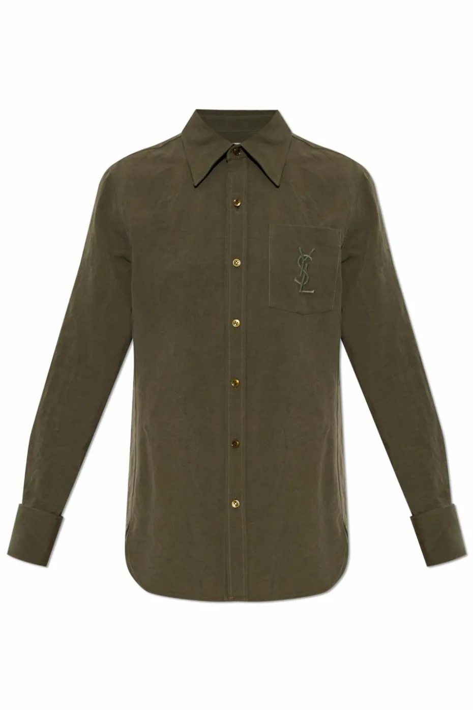 Saint Laurent ZIELONY Koszula z logo