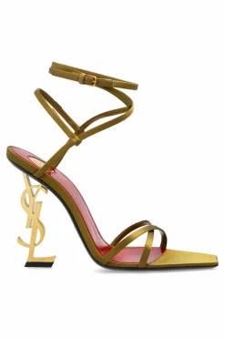 Saint Laurent ZIELONY Sandały na obcasie `Opyum`