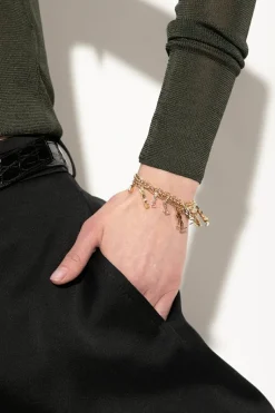 Saint Laurent ZŁOTY Bransoleta z zawieszkami
