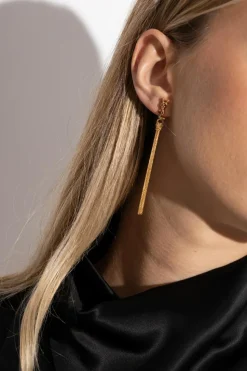 Saint Laurent ZŁOTY Mosiężne kolczyki