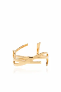 Saint Laurent ZŁOTY Pierścień z logo