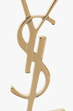 Saint Laurent ZŁOTY Pojedynczy kolczyk z logo