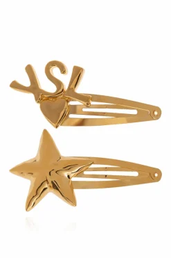 Saint Laurent ZŁOTY Spinki do włosów z logo