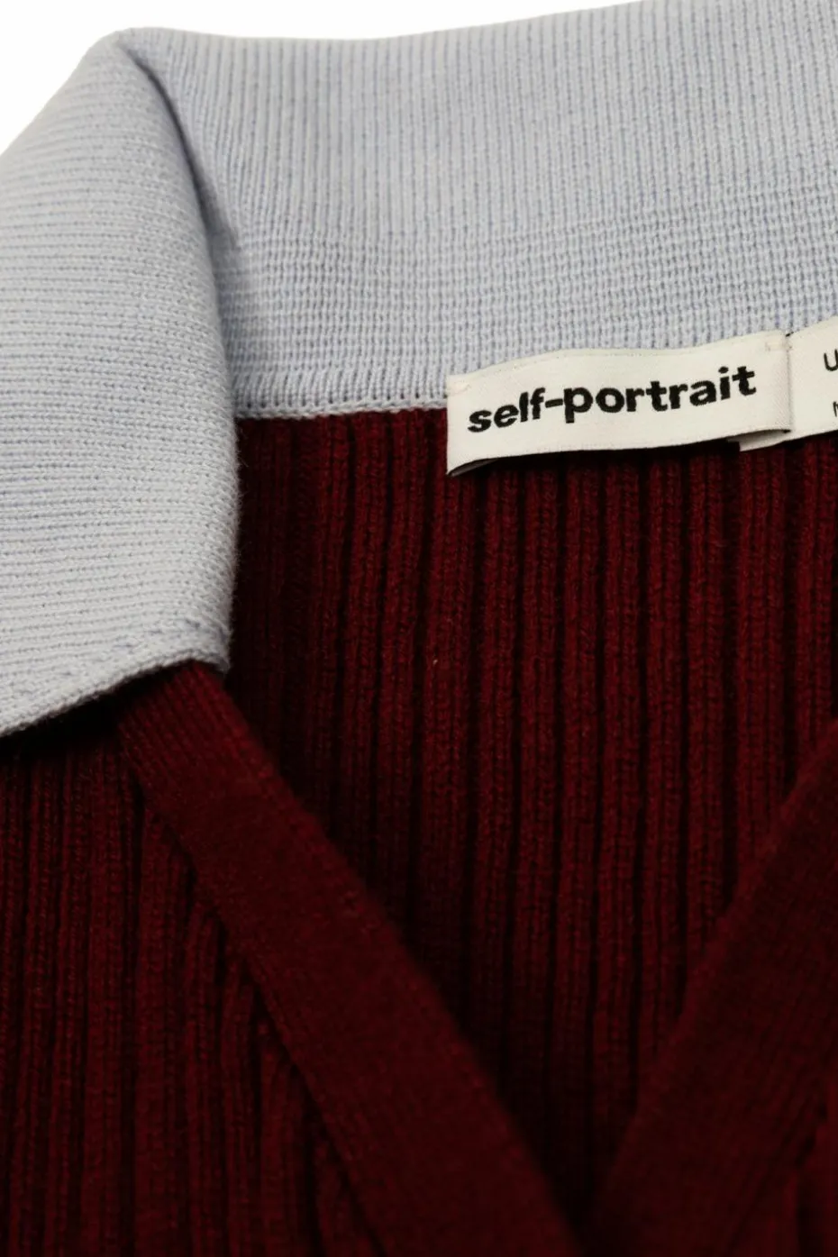 Self-Portrait Kids BORDO Prążkowany kardigan