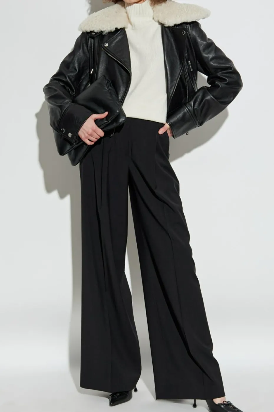 Sportmax CZARNY Spodnie w kant ‘Vela’