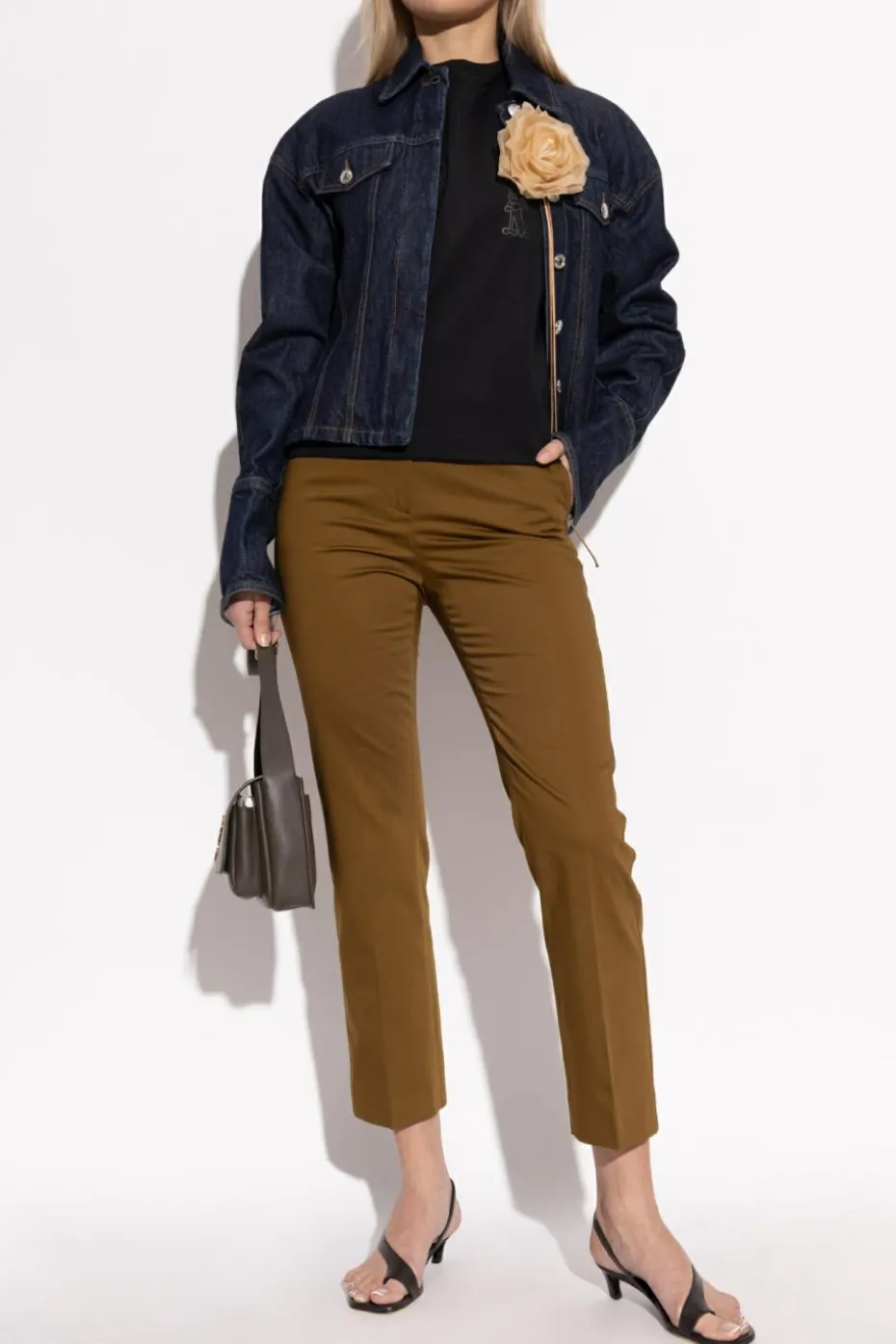 Sportmax GRANATOWY Jeansowa kurtka `Gange`