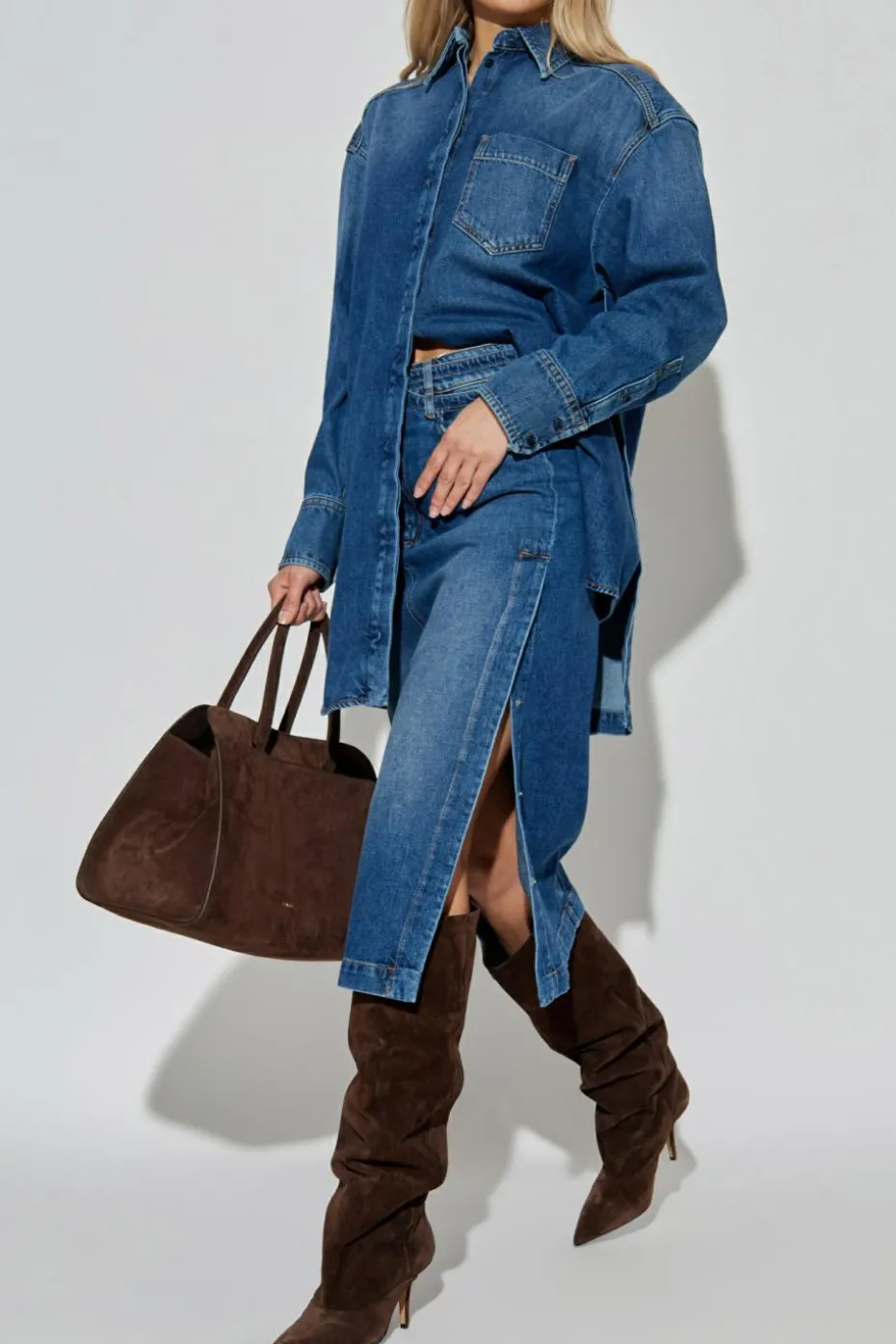 Sportmax GRANATOWY Koszula jeansowa `Eridani`