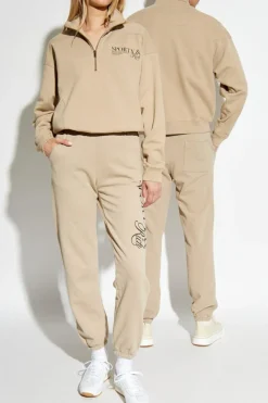 Sporty & Rich beżowy Bluza ze stójką