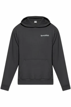 Sporty & Rich CZARNY Bluza z kapturem