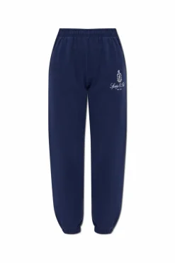 Sporty & Rich GRANATOWY Spodnie dresowe z kolekcji `Preppy`