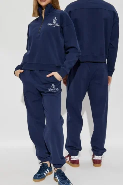 Sporty & Rich GRANATOWY Spodnie dresowe z kolekcji `Preppy`