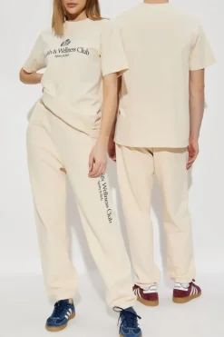 Sporty & Rich kremowy Spodnie dresowe z kolekcji `Preppy`