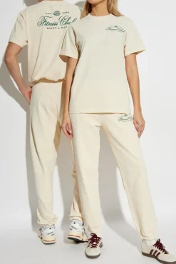 Sporty & Rich kremowy Spodnie dresowe z kolekcji `Wall Street`