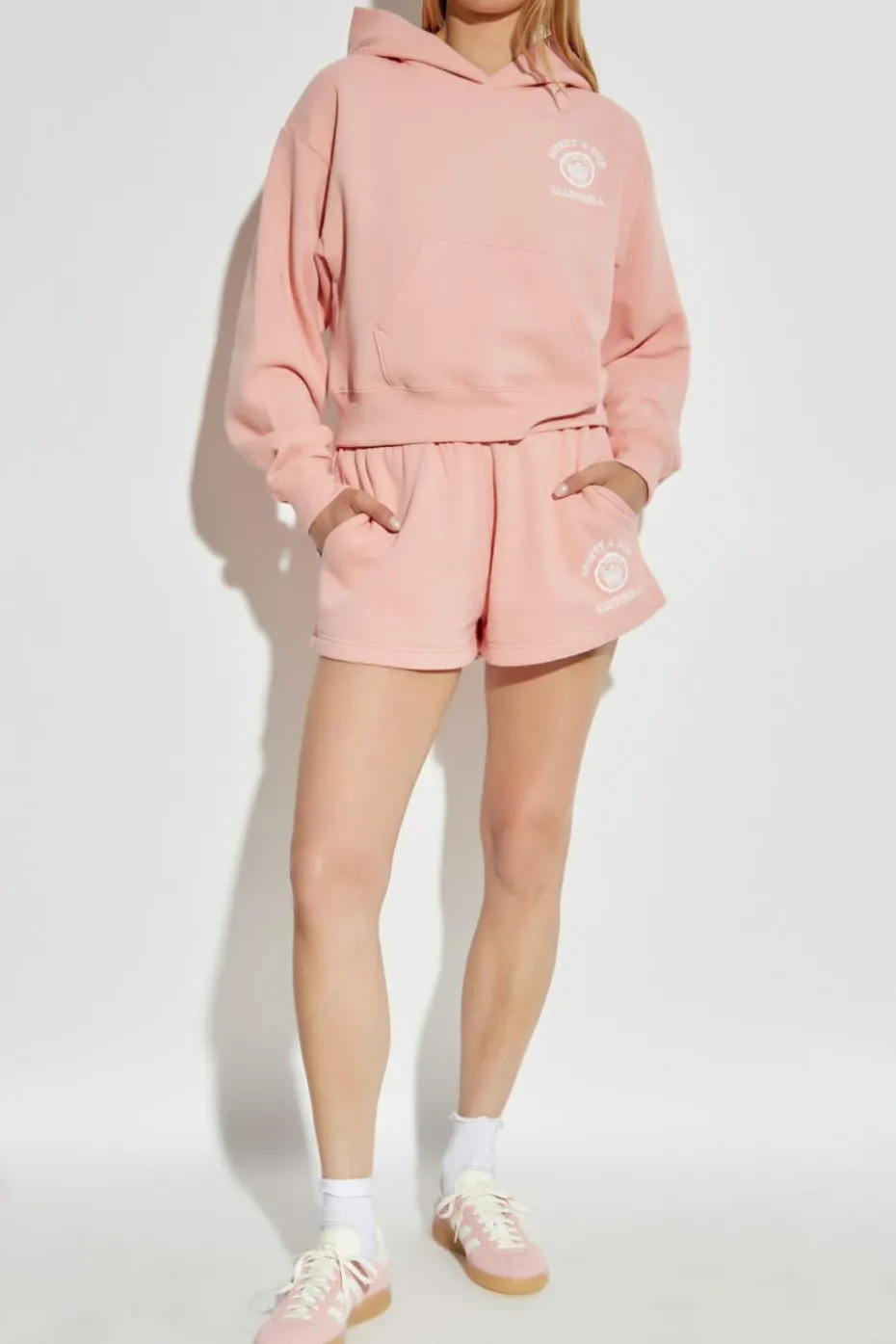 Sporty & Rich RÓŻOWY Bluza z kapturem